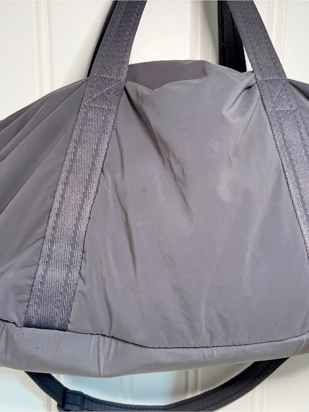 OYSHO Gray Nylon Travel Tote Bag with Sturdy Webbed